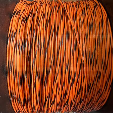 24 Awg Orange/Black Striped Tefzel Wire M22759/32-24-30 (Cut Length)