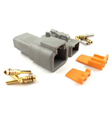 Mated Deutsch DTP 2-Way Connector Plug Kit (14-12 AWG)