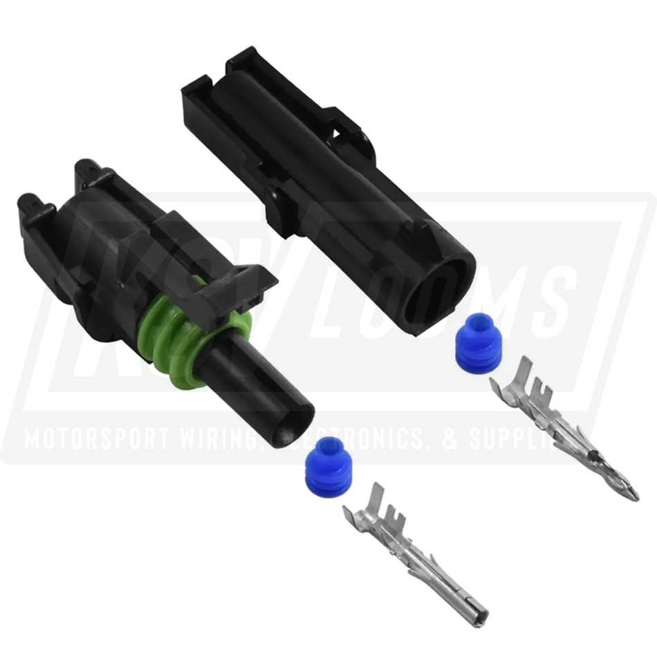 1-Way Connector Kit Aptiv (Delphi) Weather-Pack (12-10 AWG)