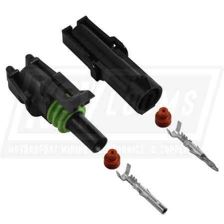 1-Way Connector Kit Aptiv (Delphi) Weather-Pack (22-18 AWG)