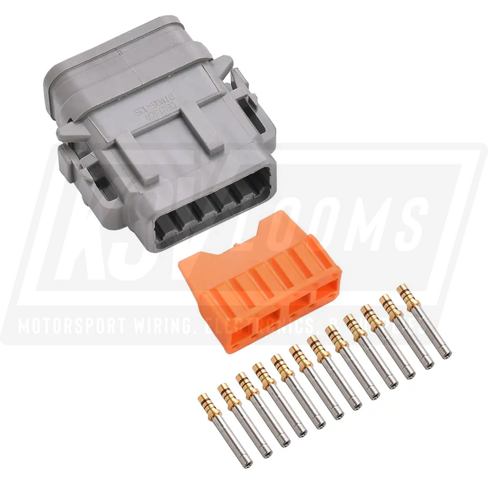 12-Way Deutsch DTM06-12SA-E007 Plug Connector Kit (Gold Sockets 24-20 AWG)