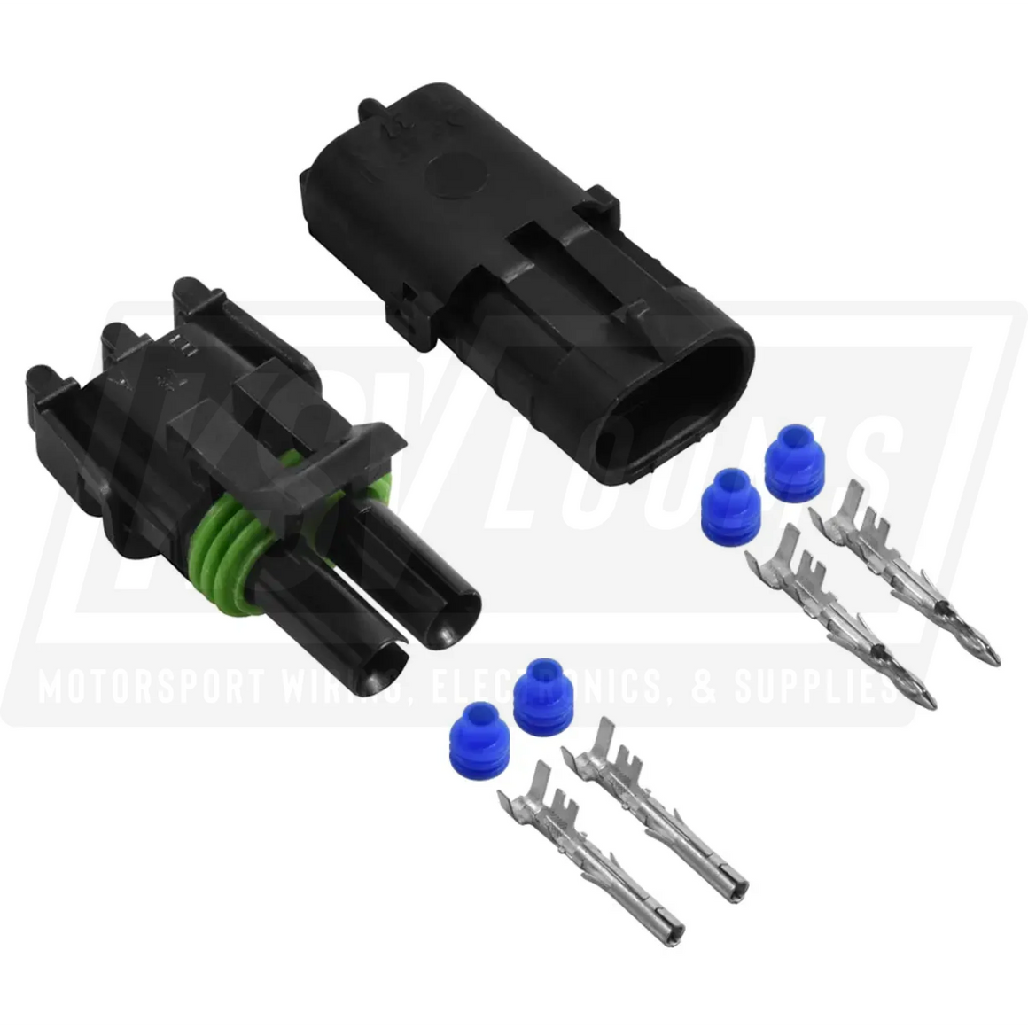 2-Way Connector Kit Aptiv (Delphi) Weather-Pack (12-10 AWG)