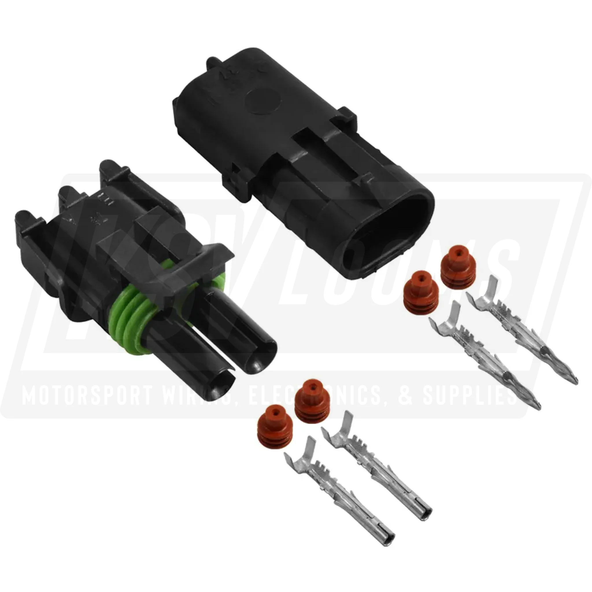2-Way Connector Kit Aptiv (Delphi) Weather-Pack (22-18 AWG)