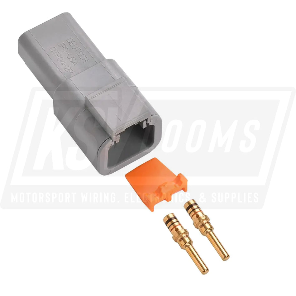 2-Way Deutsch DTP04-2P Receptacle Connector Kit (Gold Pins 14-12 AWG)