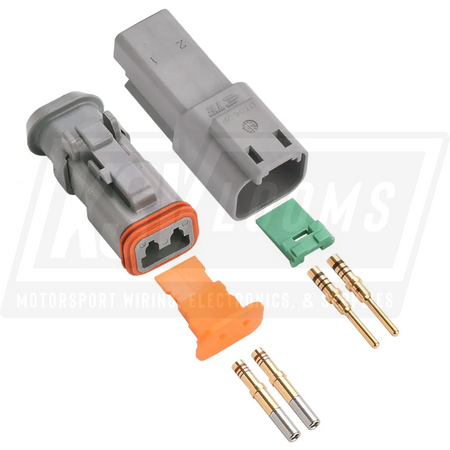 2-Way Mated Deutsch DT Connector Kit DT04-2P and DT06-2S-E008 (20-16 AWG)