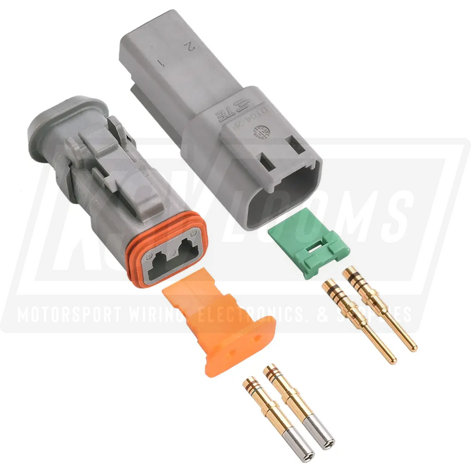 2-Way Mated Deutsch DT Connector Kit DT04-2P and DT06-2S-E008 (20-16 AWG)