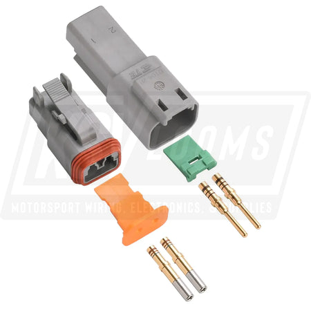 2-Way Mated Deutsch DT Connector Kit DT04-2P and DT06-2S (Gold 20-16 AWG)