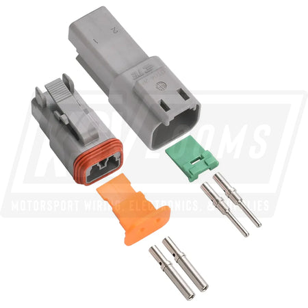 2-Way Mated Deutsch DT Connector Kit DT04-2P and DT06-2S (Nickel 20-16 AWG)