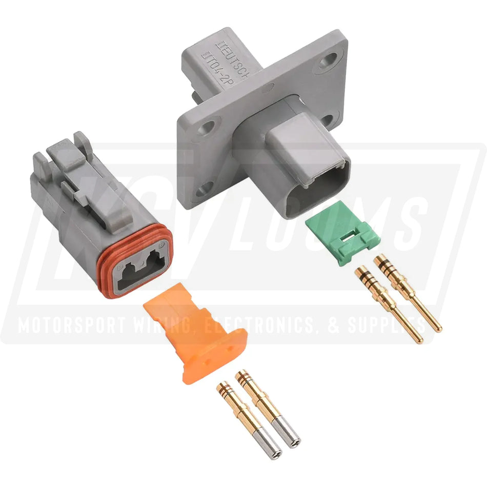 2-Way Mated Deutsch DT Connector Kit DT04-2P-L012 and DT06-2S (Gold 20-16 AWG)