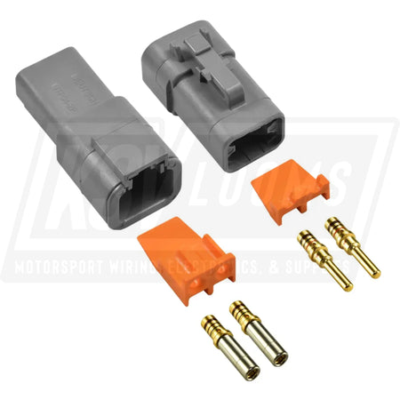 2-Way Mated Deutsch DTP Connector Kit DTP04-2P and DTP06-2S (Gold 14-12 AWG)