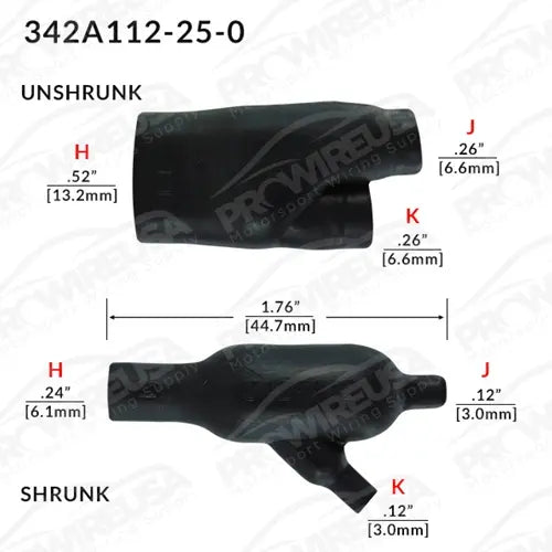 342A112-25-0 Raychem/TE Connectivity Shrink Boot