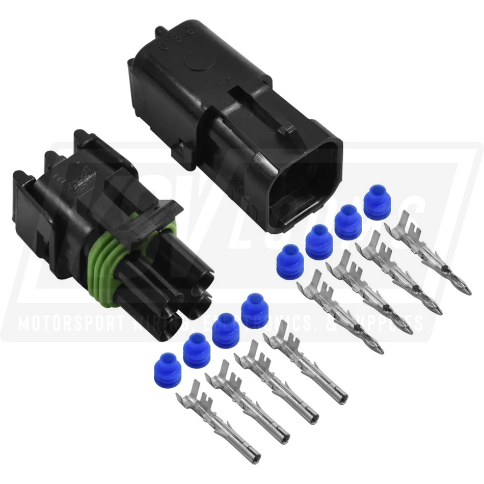 4-Way Connector Kit Aptiv (Delphi) Weather-Pack (12-10 AWG) Square