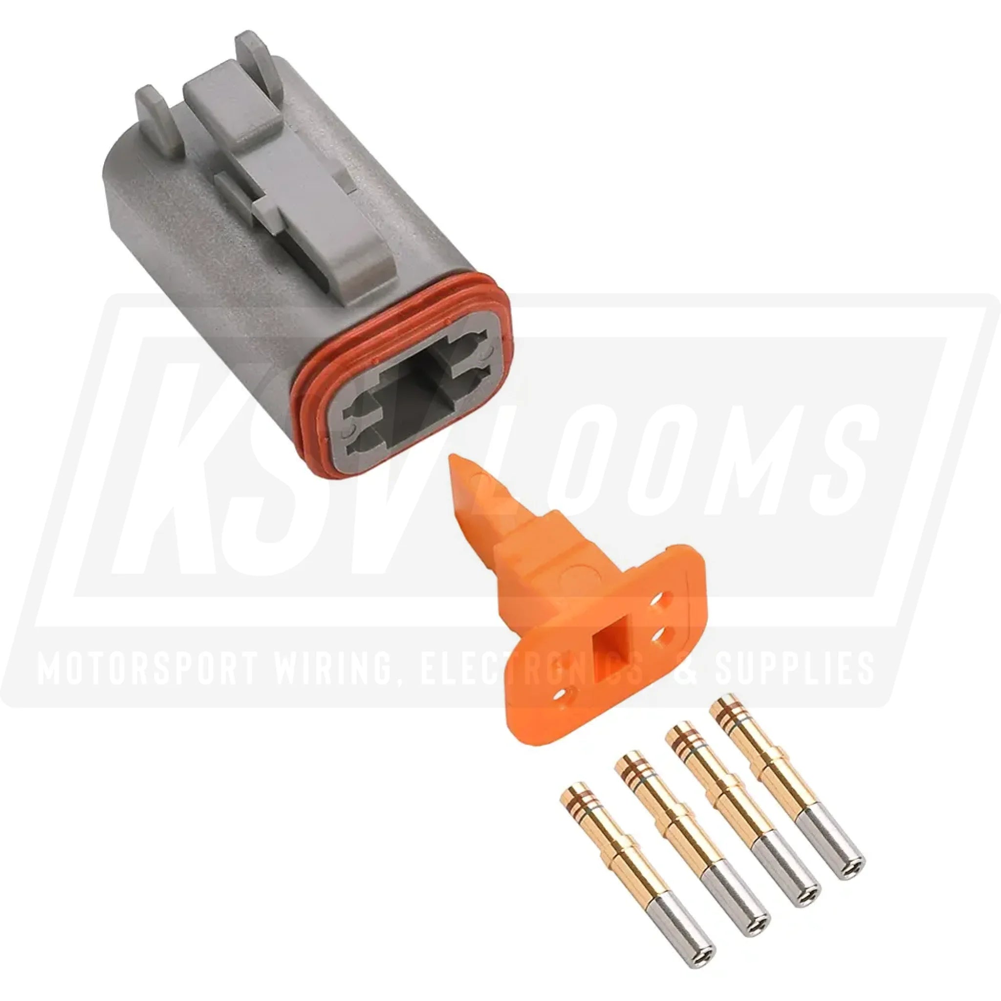 4-Way Deutsch DT06-4S Plug Connector Kit (Gold Sockets 20-16 AWG)