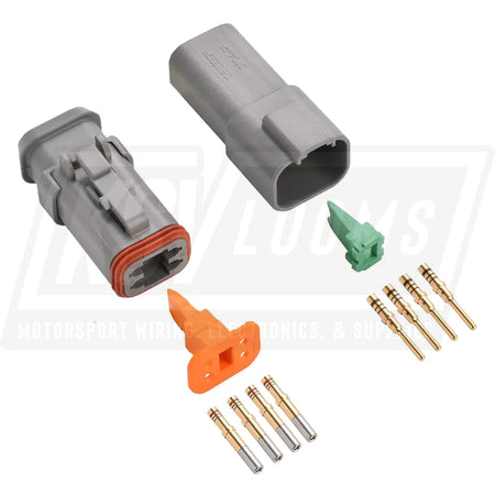 4-Way Mated Deutsch DT Connector Kit DT04-4P and DT06-4S-E008 (Gold 20-16 AWG)