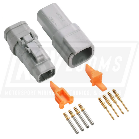4-Way Mated Deutsch DTM Connector Kit DTM04-4P and DTM06-4S-E007 (Gold 24-20 AWG)