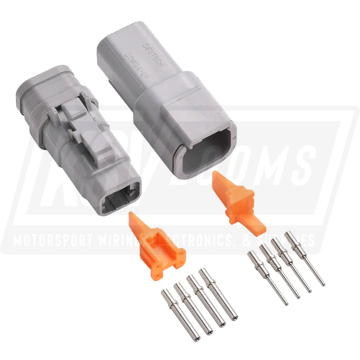 4-Way Mated Deutsch DTM Connector Kit DTM04-4P and DTM06-4S-E007 (Nickel 24-20 AWG)