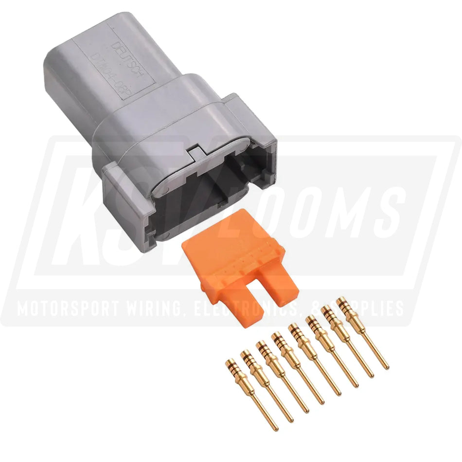 8-Way Deutsch DTM04-08PA Receptacle Connector Kit (Gold Pins 24-20 AWG)