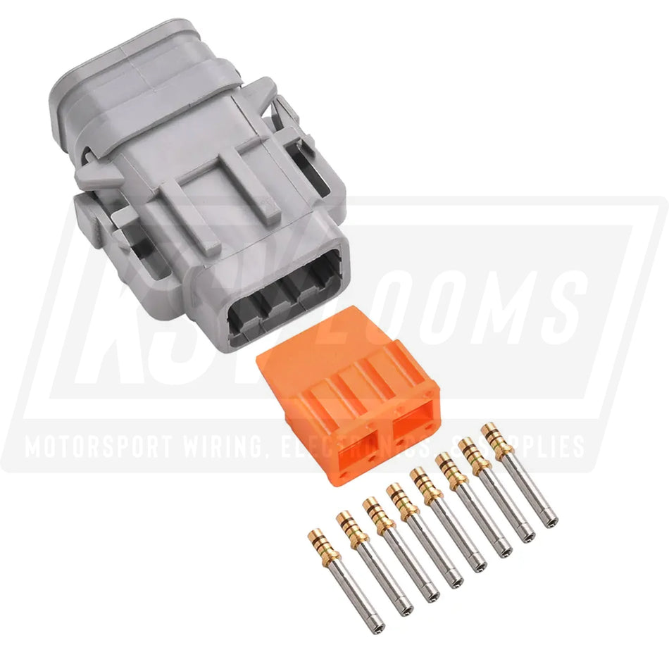 8-Way Deutsch DTM06-08SA-E007 Plug Connector Kit (Gold Sockets 24-20 AWG)