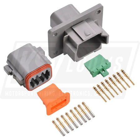 8-Way Mated Deutsch DT (Key A) Connector Kit DT04-08PA-L012 and DT06-08SA (Gold 20-16 AWG)