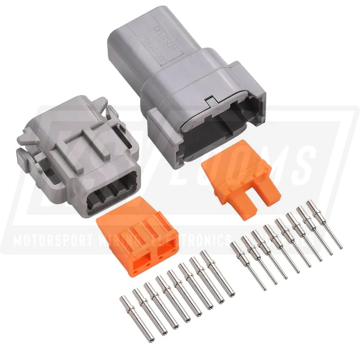 8-Way Mated Deutsch DTM Connector Kit DTM04-08PA and DTM06-8S (Gold 24-20 AWG)