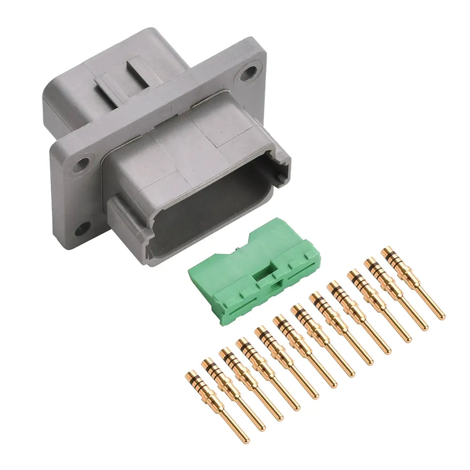 12-Way Deutsch DT04-12PA-L012 Flanged Receptacle Connector Kit (Gold Pins, 20-16 AWG)