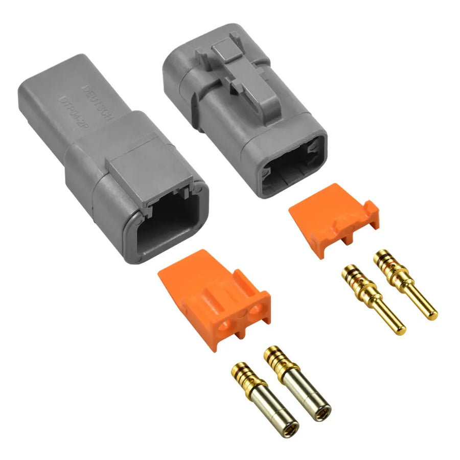 2-Way Mated Deutsch DTP Connector Kit, DTP04-2P and DTP06-2S (Gold, 14-12 AWG)