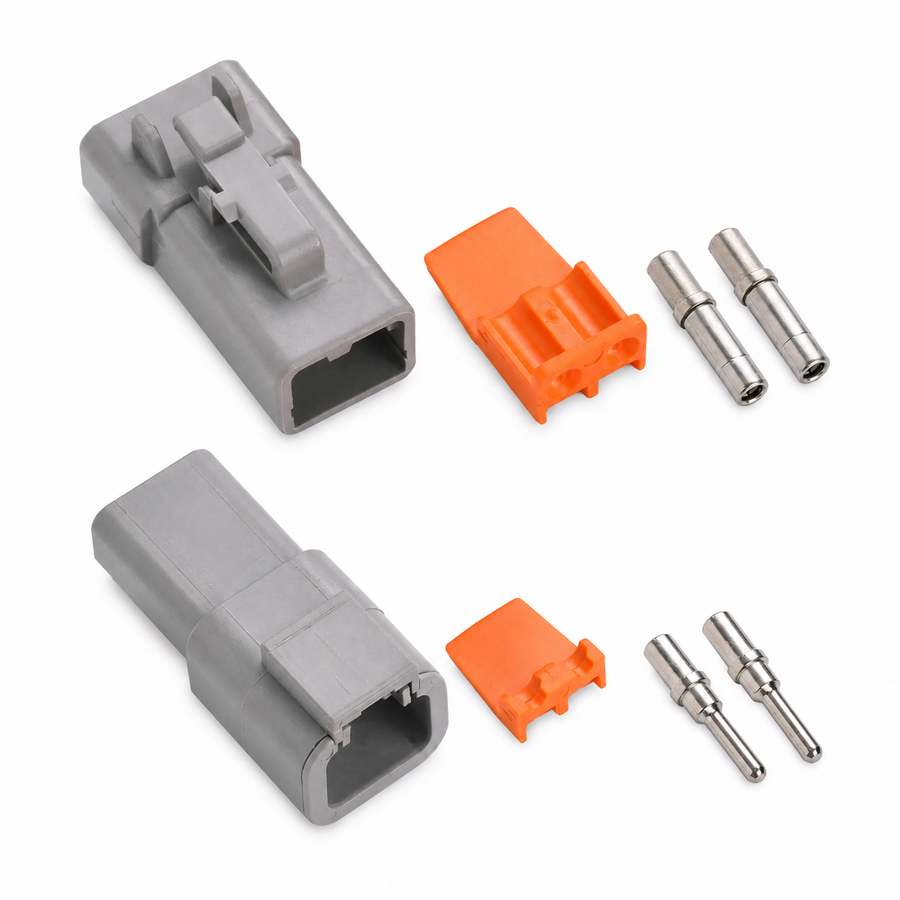 2-Way Mated Deutsch DTP Connector Kit, DTP04-2P and DTP06-2S (Nickel, 14-12 AWG)