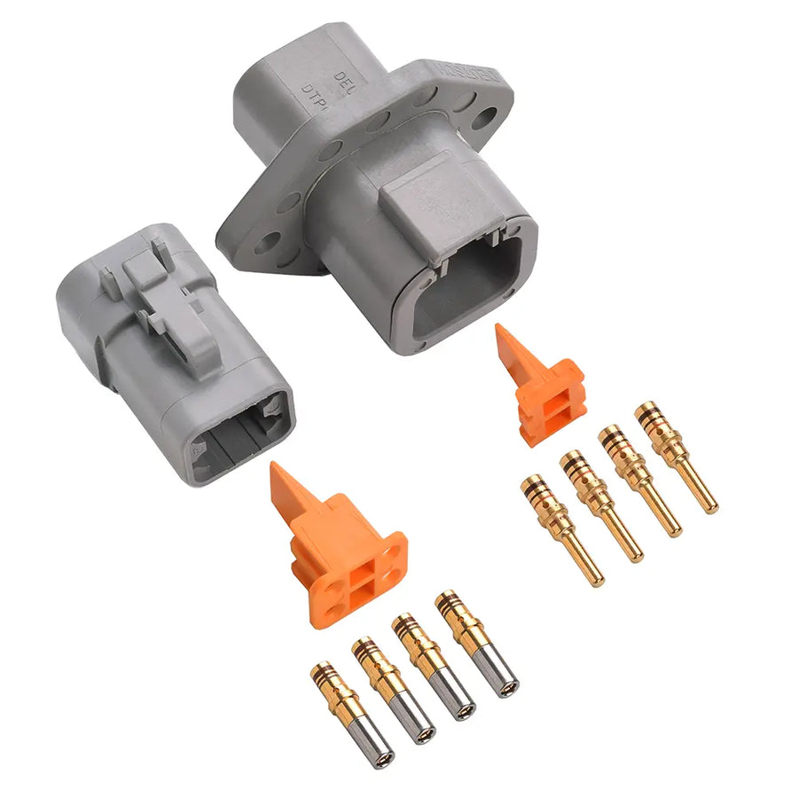 4-Way Mated Deutsch DTP Connector Kit, DTP04-4P-L012 and DTP06-4S (Gold, 14-12 AWG)