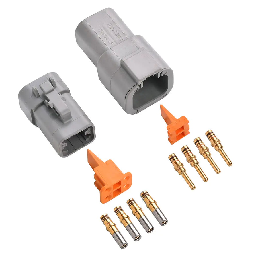 4-Way Mated Deutsch DTP Connector Kit, DTP04-4P and DTP06-4S (Gold, 14-12 AWG)