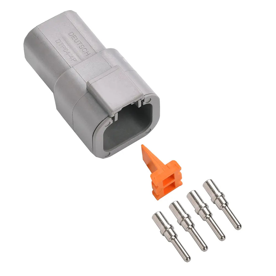 4-Way Deutsch DTP04-4P Receptacle Connector Kit with Nickel Pins, 14-12 AWG