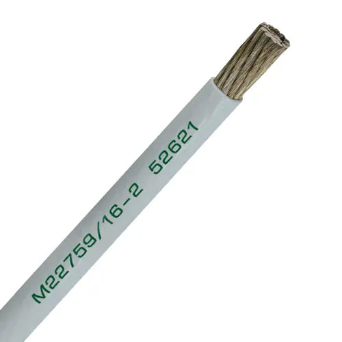 2 AWG White Tefzel Wire M22759/16-2-9