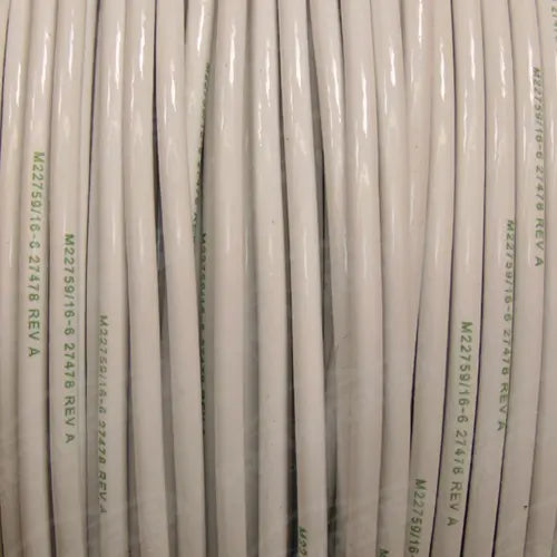 6 AWG White Tefzel Wire M22759/16-6-9