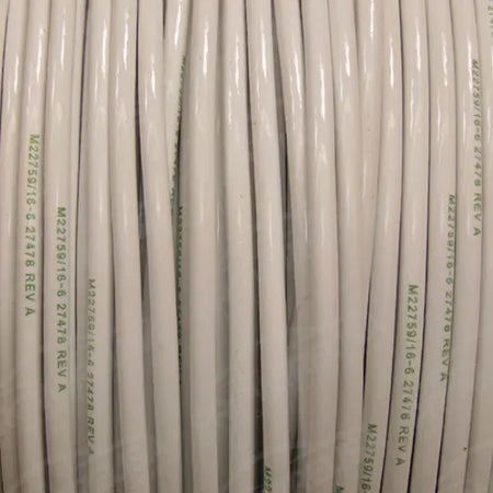6 AWG White Tefzel Wire M22759/16-6-9