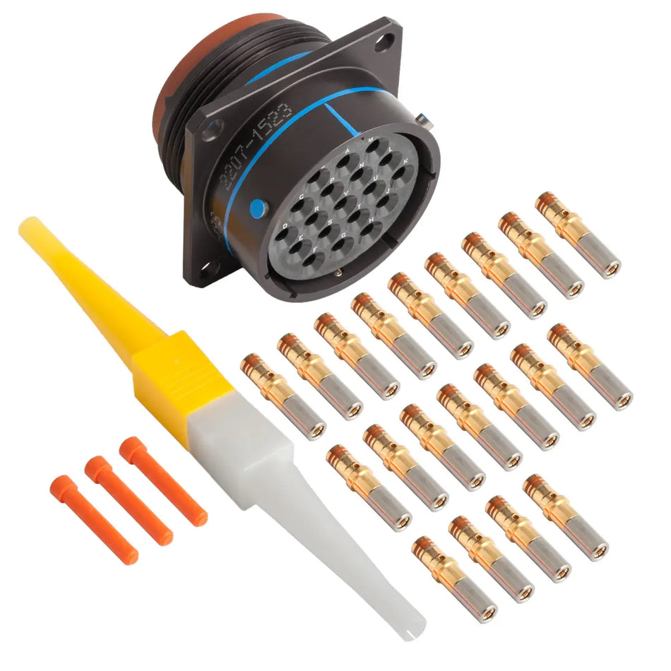 MS3470A24-19S MIL-Spec Flanged Receptacle Connector Kit, 19-Way