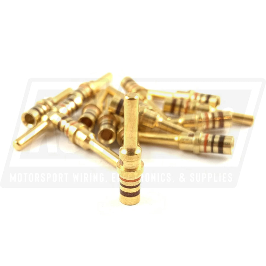 Pin Terminal, Size 12 M39029/4-113 MIL-Spec Gold Solid Contact (14-12 AWG)