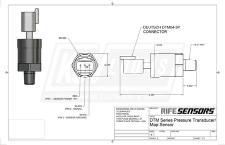 Rife 3 Bar Dtm Series Map Sensor 1/8’’ Npt (53-3Bar)
