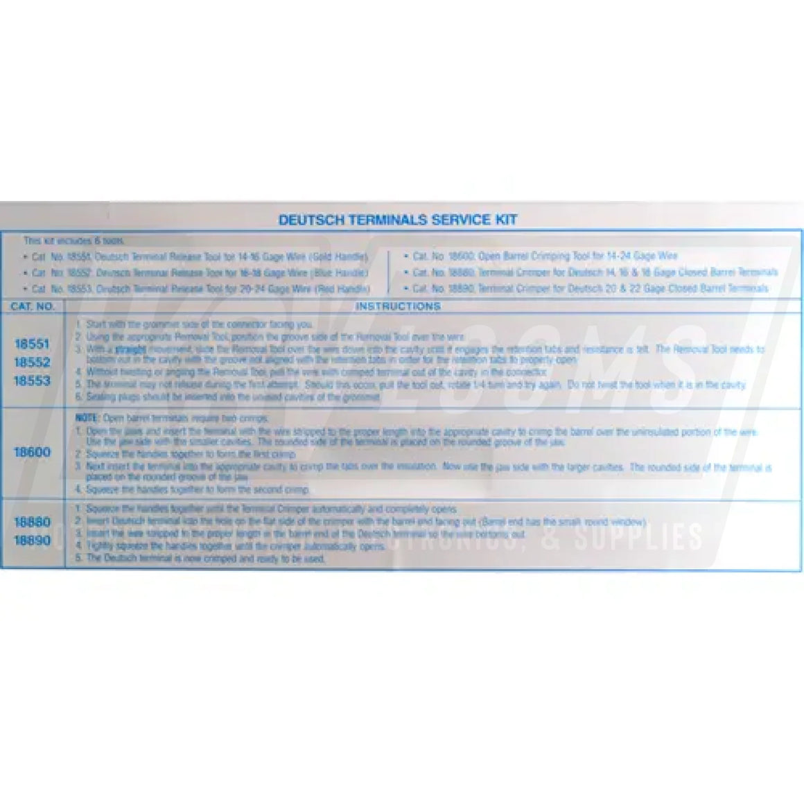 S&G Tool Aid 18650 Deutsch Terminals Service Tool Kit