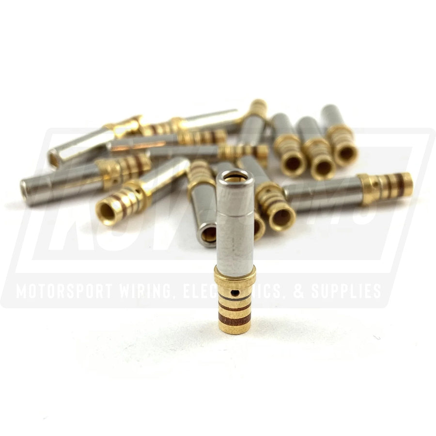 Socket Terminal, Size 12 M39029/5-118 MIL-Spec Gold Solid Contact (14-12 AWG)