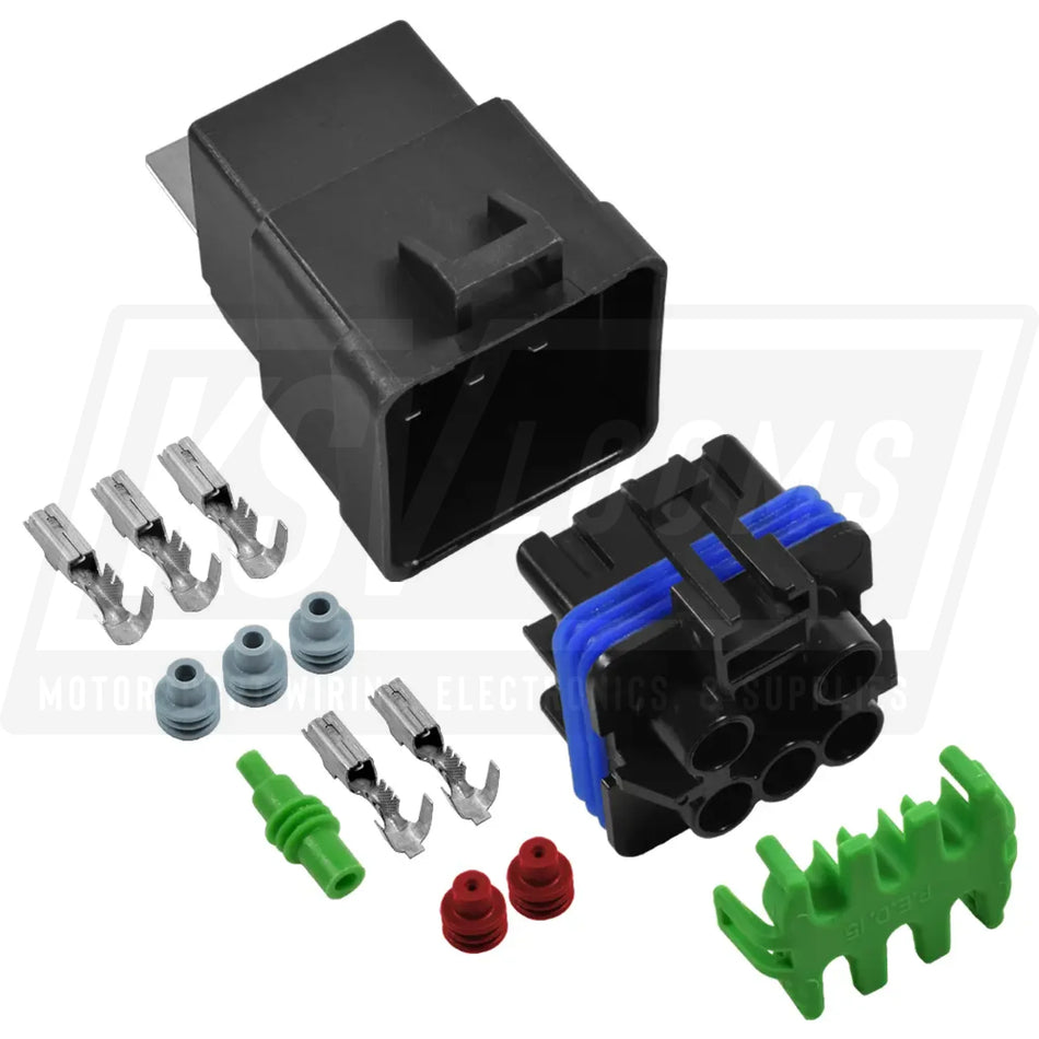 Waterproof Sealed 40A Relay Kit Includes Relay and 5-Way Connector Kit