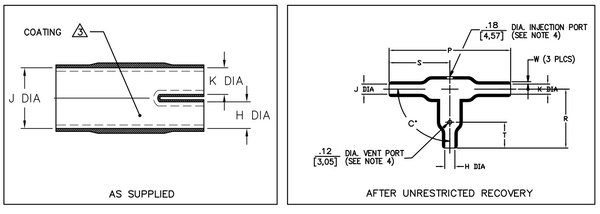 301A022-25-0 Raychem/TE Connectivity Shrink Boot