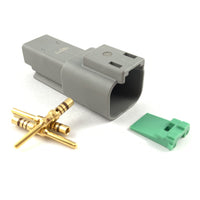 Deutsch DT 2-Way Pin Connector Kit, 20-16 AWG Gold Contacts