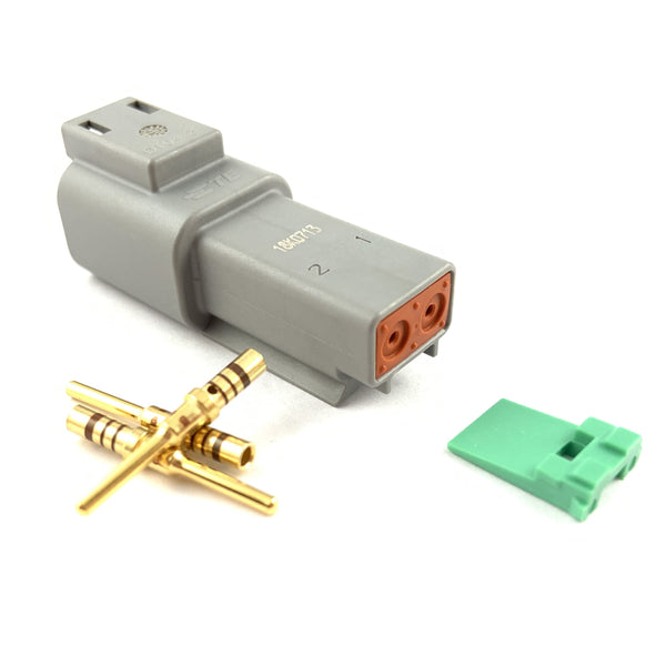 Deutsch DT 2-Way Pin Connector Kit, 20-16 AWG Gold Contacts