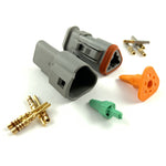 Mated Deutsch DT 3-Pin Connector Kit, 20-16 AWG Solid Contacts