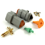 Mated Deutsch DT 3-Pin Connector Kit, 20-16 AWG Solid Contacts