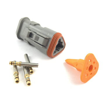 Deutsch DT 3-Way Socket Connector, Kit 20-16 AWG Gold Contacts