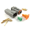 Mated Deutsch DT 4-Pin Connector Plug Kit, 20-16 AWG Gold Solid Contacts