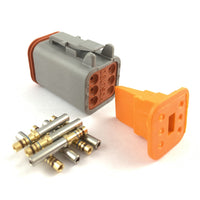 Deutsch DT 6-Way Socket Connector Kit, 20-16 AWG Gold Contacts