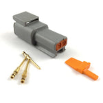 Deutsch DTM 2-Way Pin Connector Kit, 24-20 AWG Gold Contacts