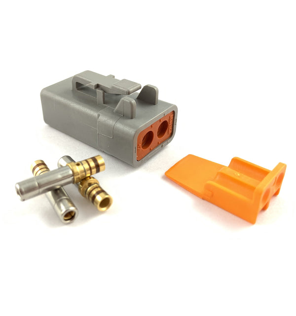 Deutsch DTP 2-Way Socket Connector Kit, 14-12 AWG Gold Contacts