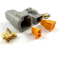 Mated Deutsch DTP 4-Pin Connector Plug Kit, 14-12 AWG Gold Contacts